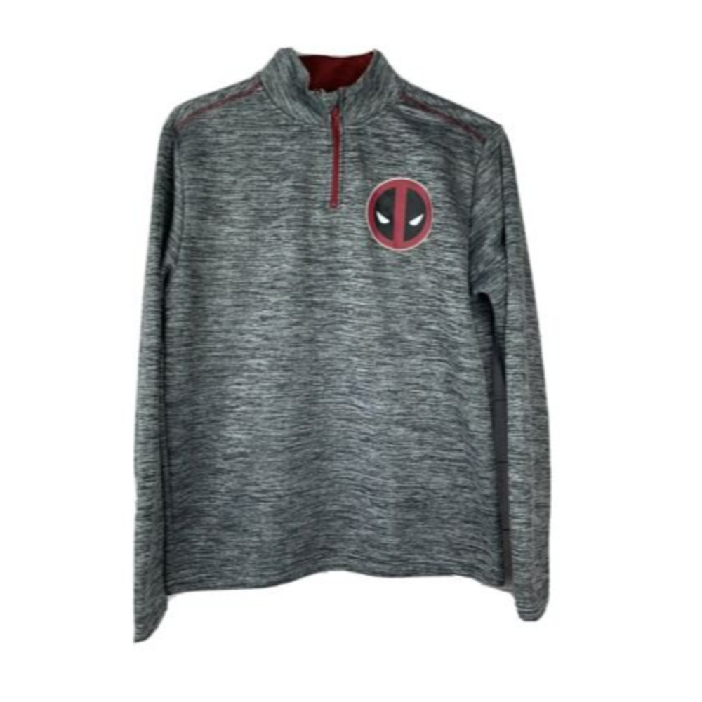 Marvel Men's Gray & Red Deadpool Quarter-Zip Sweatshirt